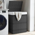 Wäschekorb Mit Deckel 46X33X60 Cm Poly Rattan