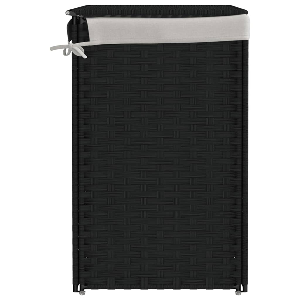 Wäschekorb Mit 2 Fächern 53X35X57 Cm Poly Rattan
