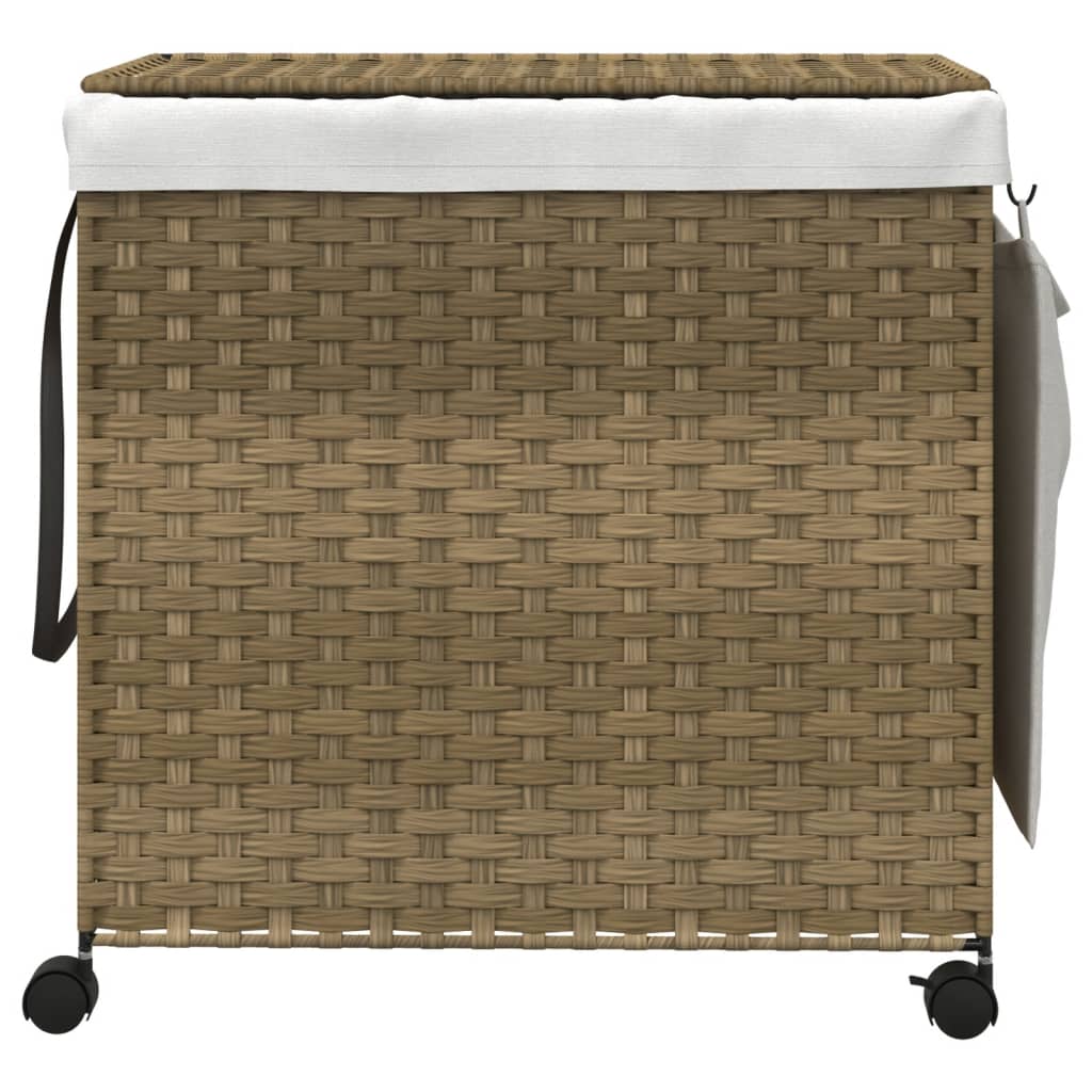 Wäschekorb Mit Rollen 60X35X60,5 Cm Rattan