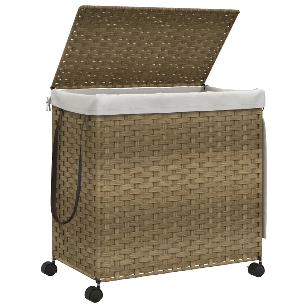 Wäschekorb Mit Rollen 60X35X60,5 Cm Rattan