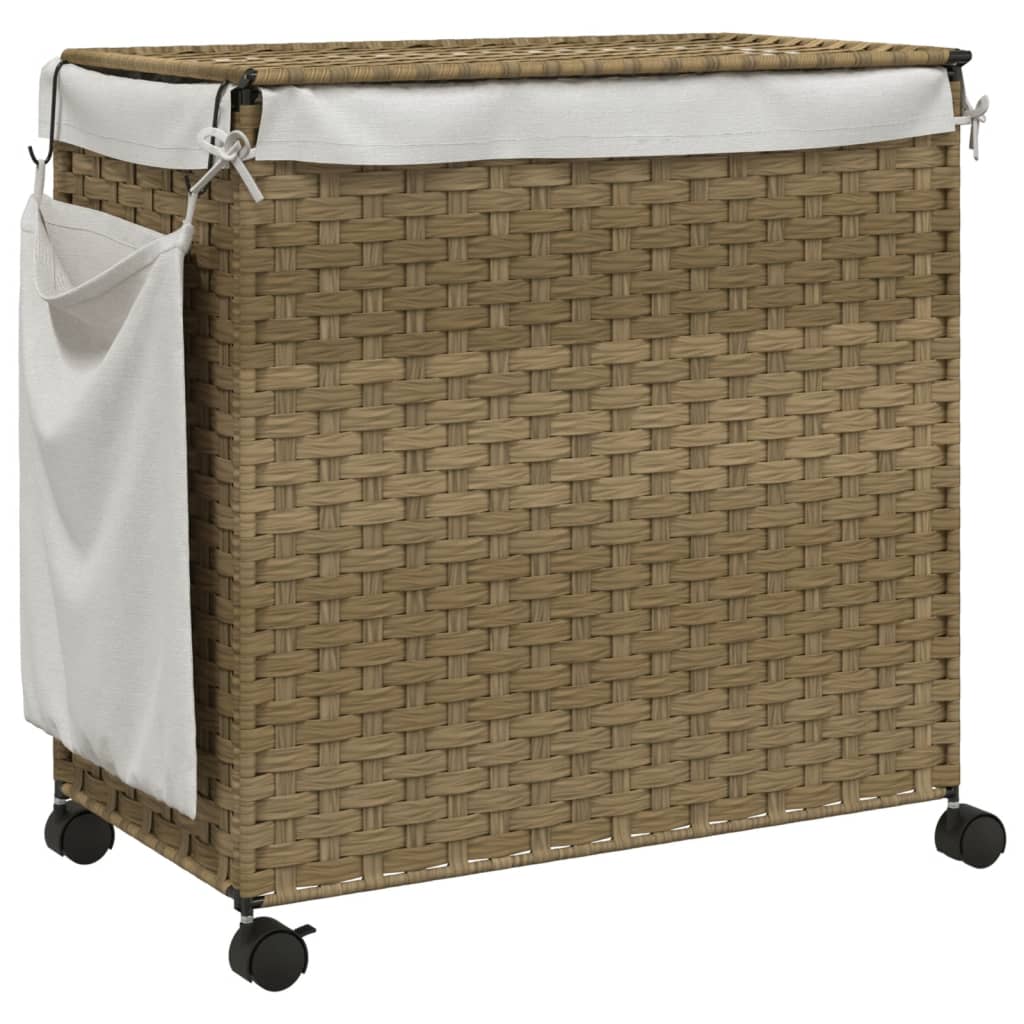 Wäschekorb Mit Rollen 60X35X60,5 Cm Rattan
