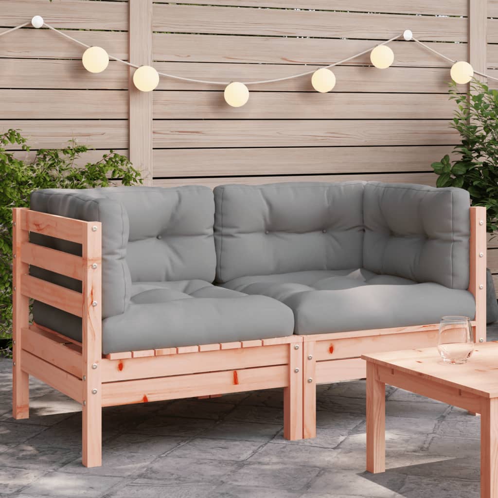 3-Tlg. Garten-Lounge-Set Mit Kissen In Creme Massivholz Kiefer
