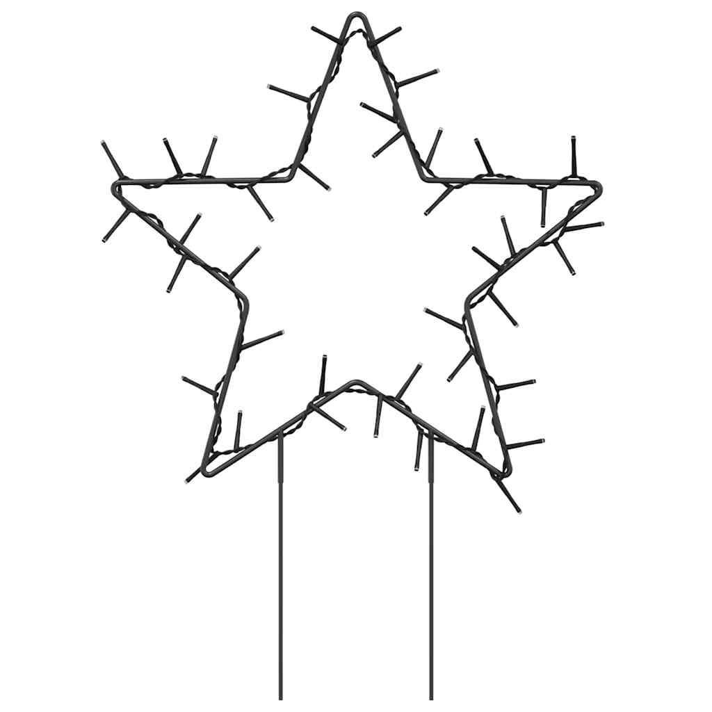 Weihnachtssterne Mit Erdspießen 3 Stk. 50 Leds 29 Cm
