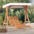 Hollywoodschaukel Mit Dach Massivholz Fichte Mit Teak-Finish