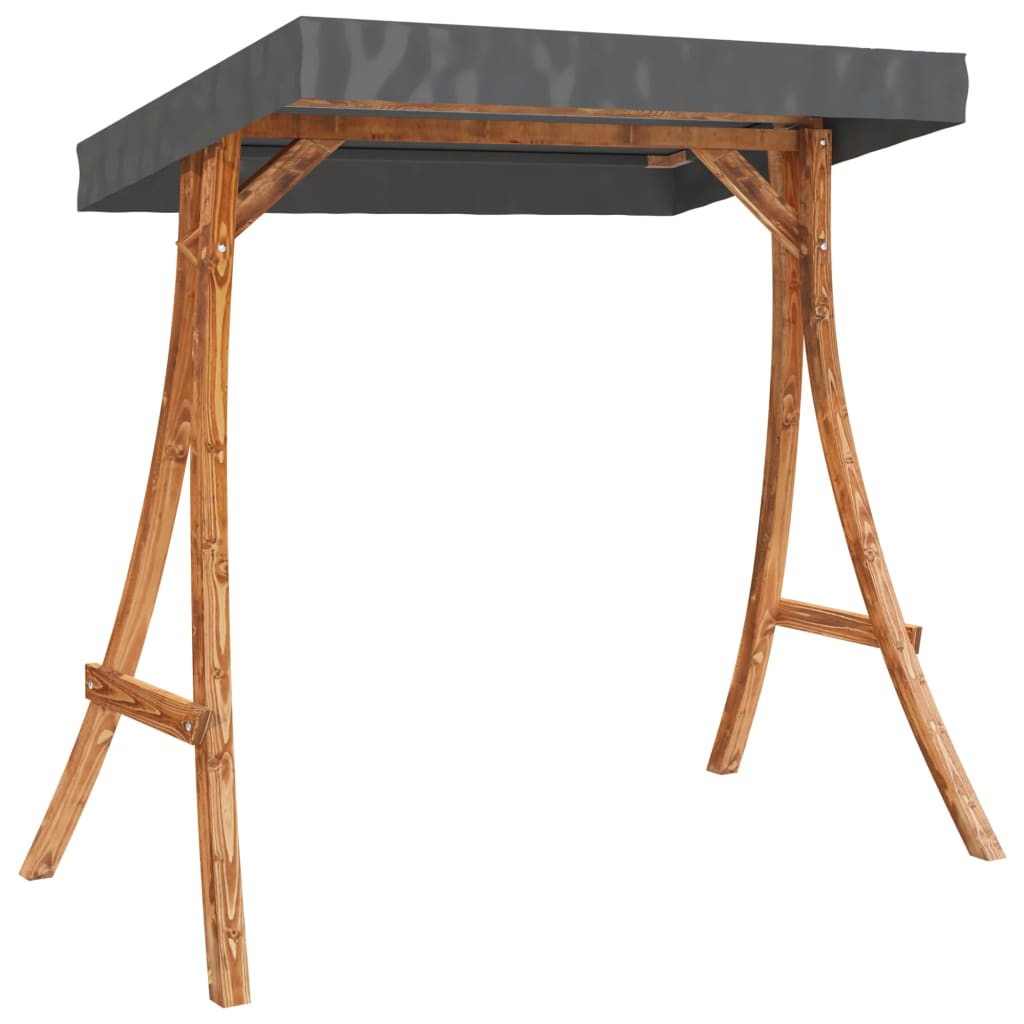 Hollywoodschaukel Mit Dach Massivholz Fichte Mit Teak-Finish