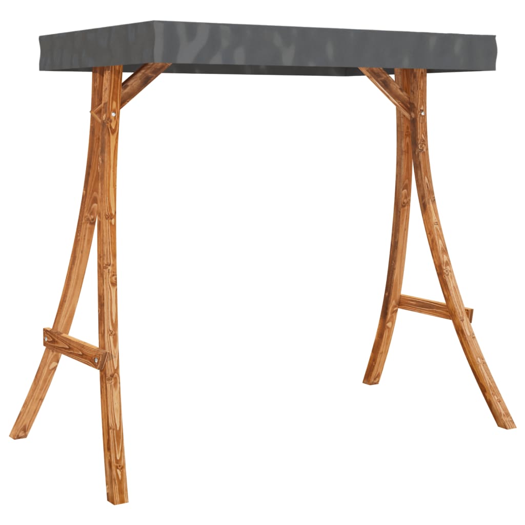 Hollywoodschaukel Mit Dach Massivholz Fichte Mit Teak-Finish