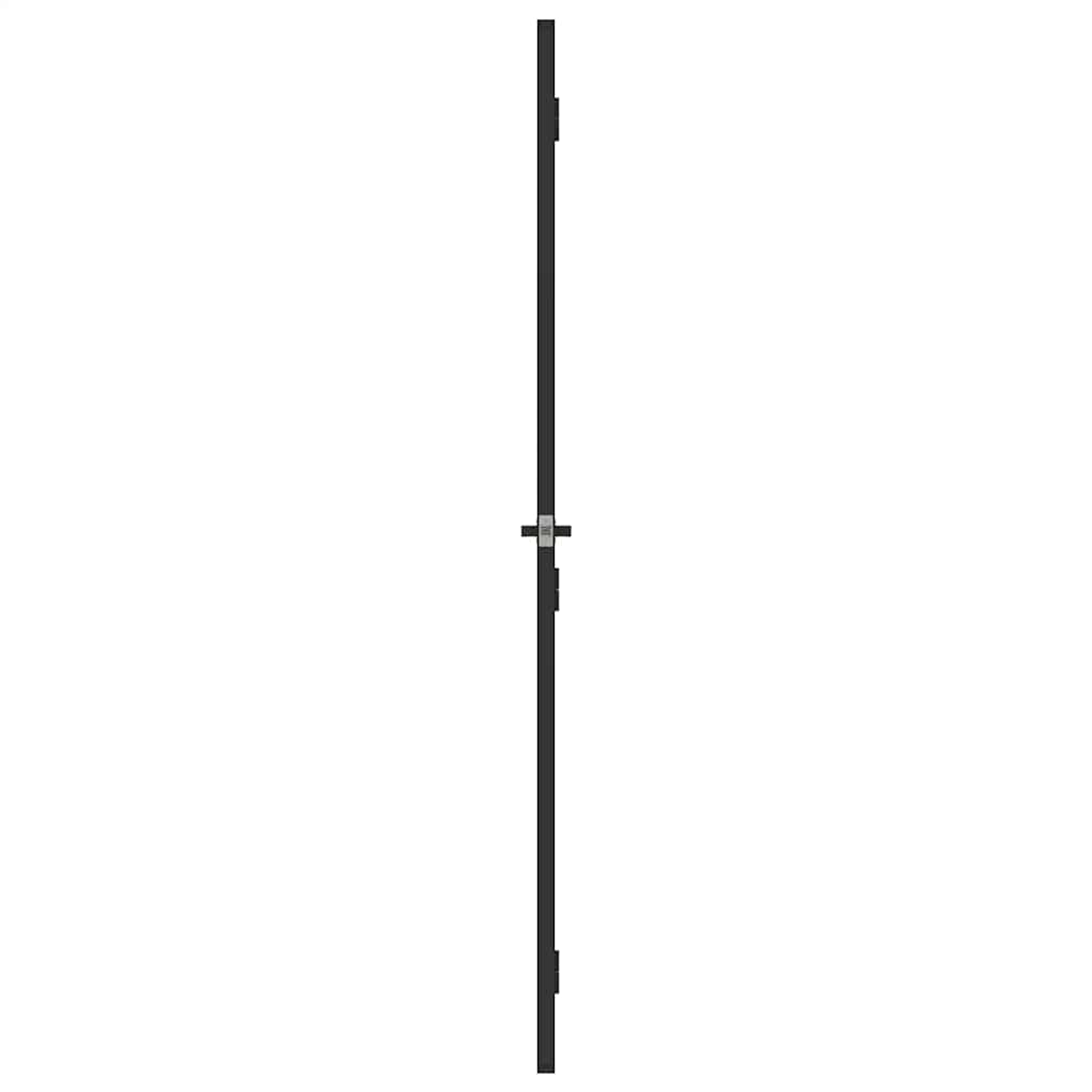 Innentür Schlank Schwarz 93X201,5 Cm Hartglas & Aluminium Schwarz & Transparent & Matt