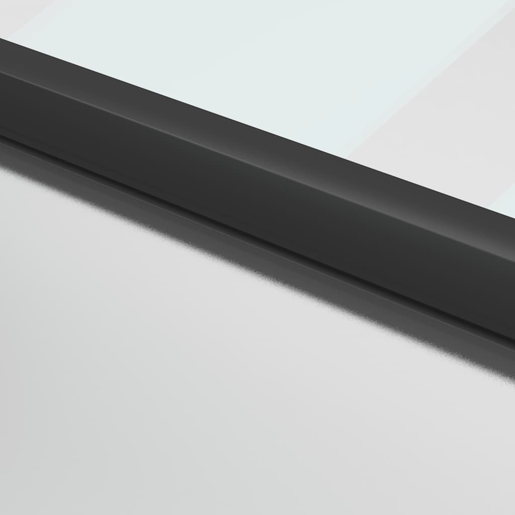 Innentür Schlank Schwarz 93X201,5 Cm Hartglas & Aluminium Schwarz & Transparent & Matt