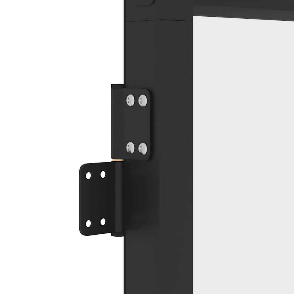 Innentür Schlank Schwarz 93X201,5 Cm Hartglas & Aluminium Schwarz & Transparent & Matt