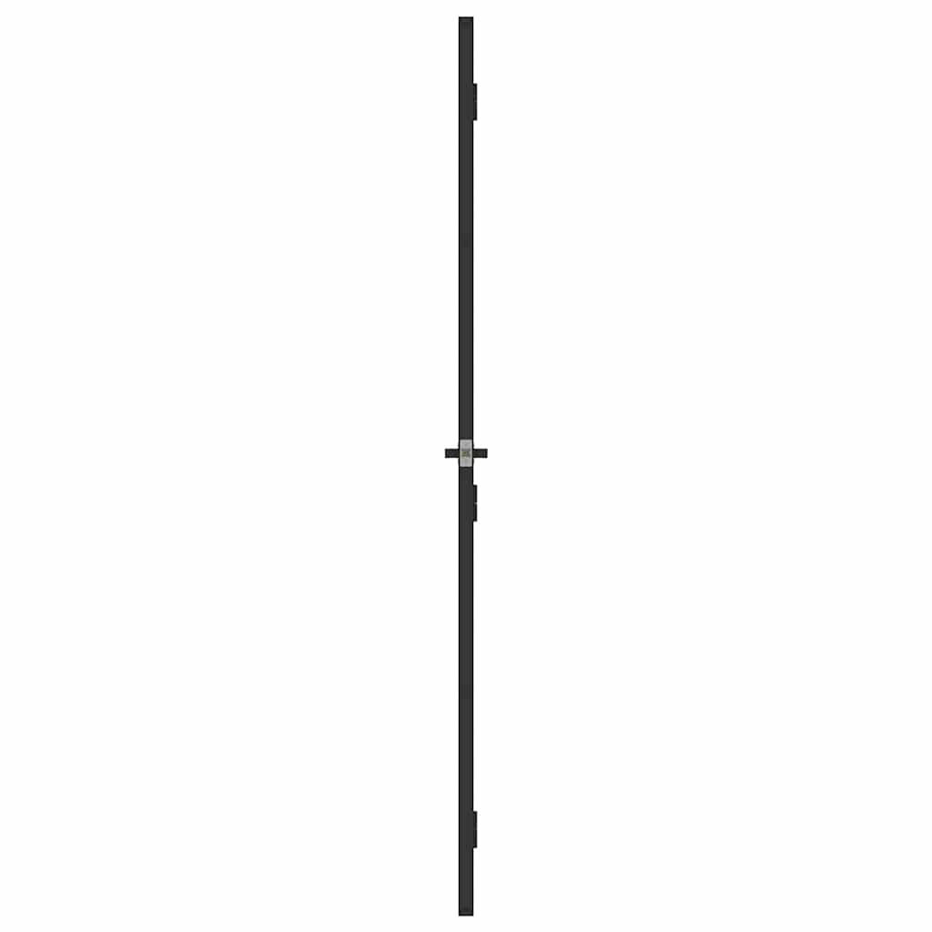 Innentür Schlank Schwarz 93X201,5 Cm Hartglas & Aluminium Schwarz Und Matt