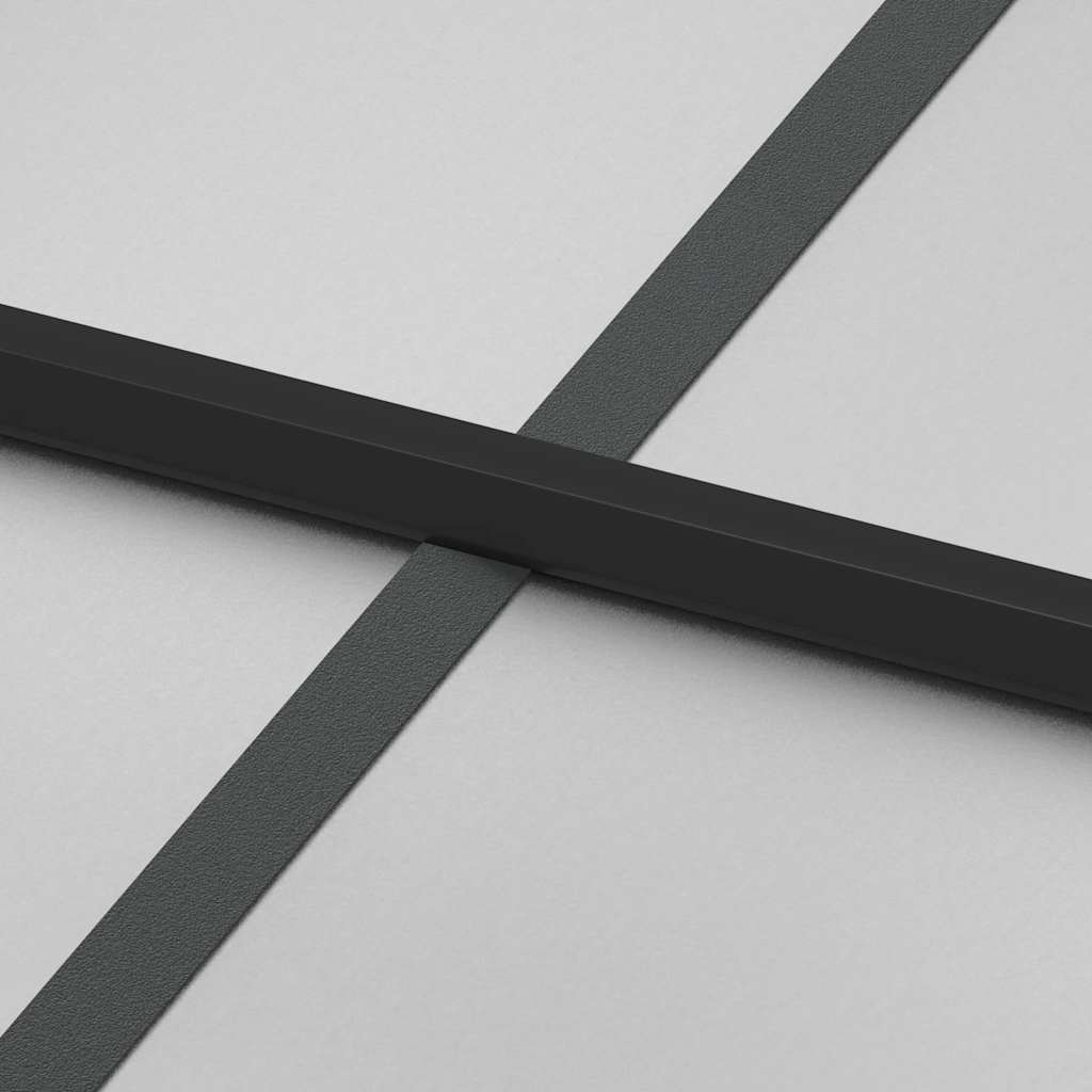 Innentür Schlank Schwarz 93X201,5 Cm Hartglas & Aluminium Schwarz Und Matt