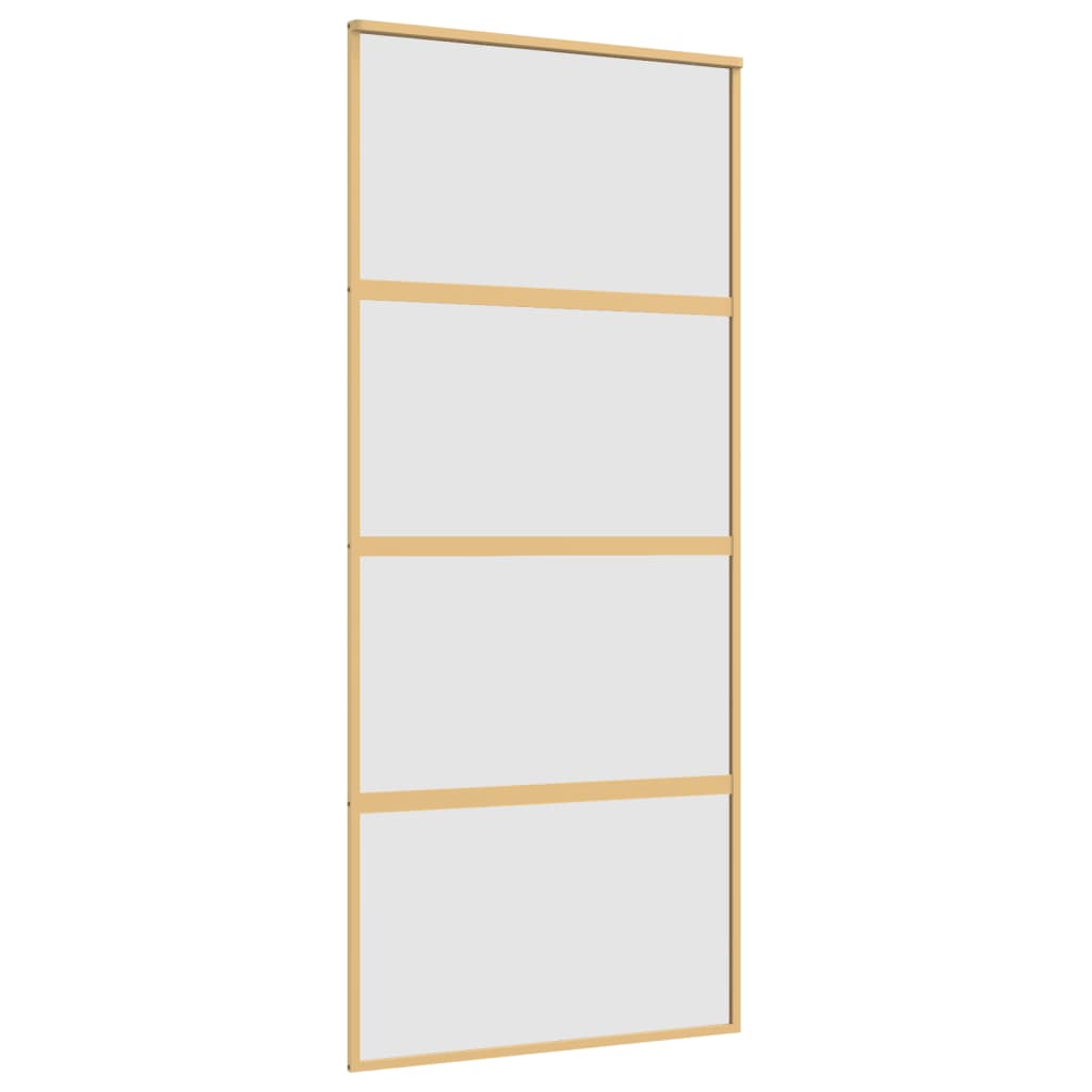 Schiebetür En Matt Esg-Glas Und Aluminium Gold