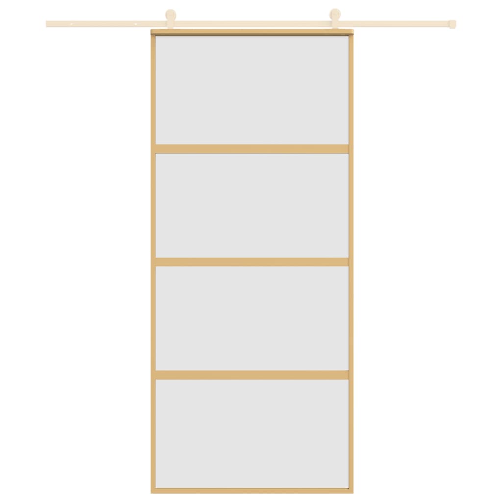 Schiebetür En Matt Esg-Glas Und Aluminium Gold
