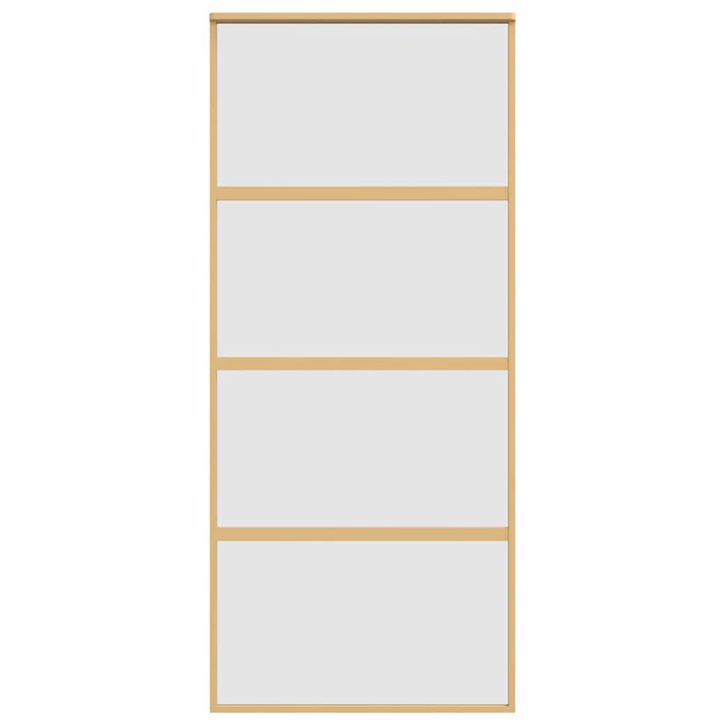 Schiebetür En Matt Esg-Glas Und Aluminium Gold