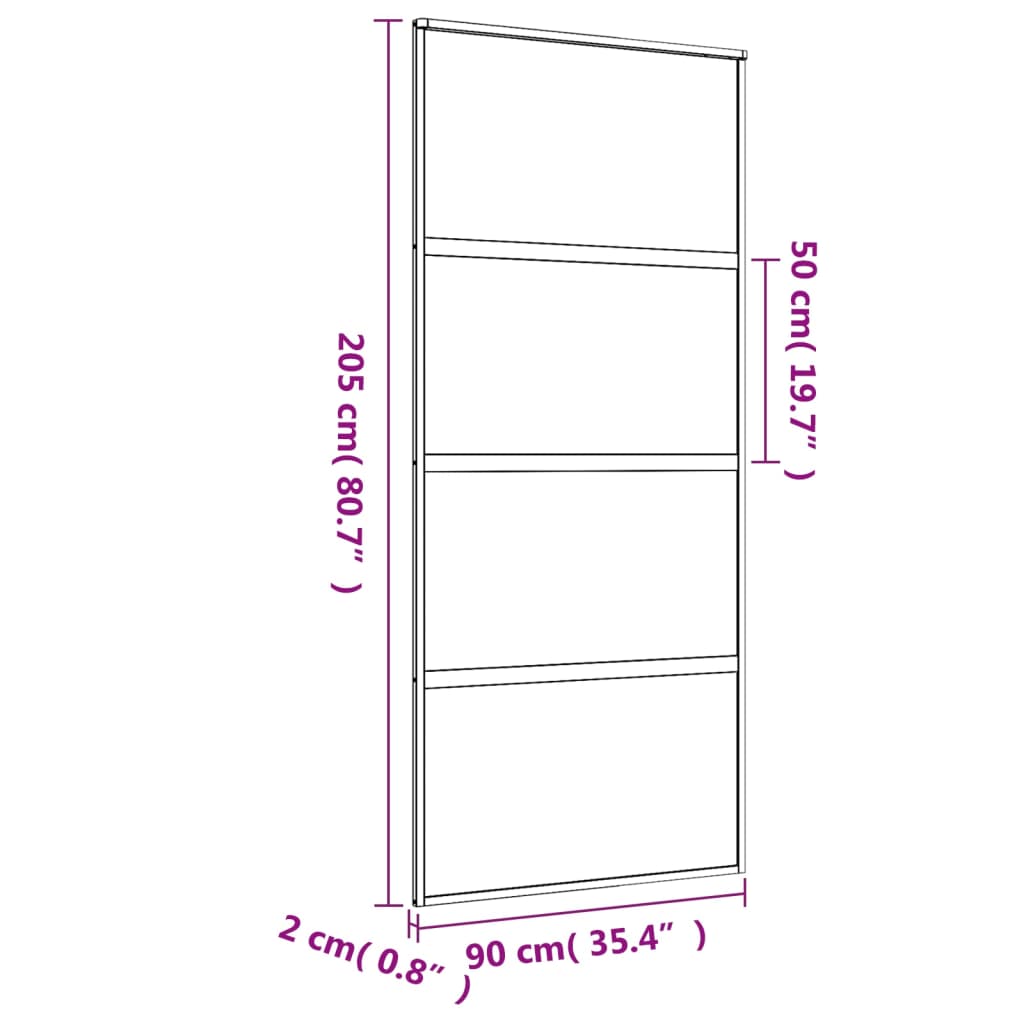 Schiebetür En Matt Esg-Glas Und Aluminium Gold