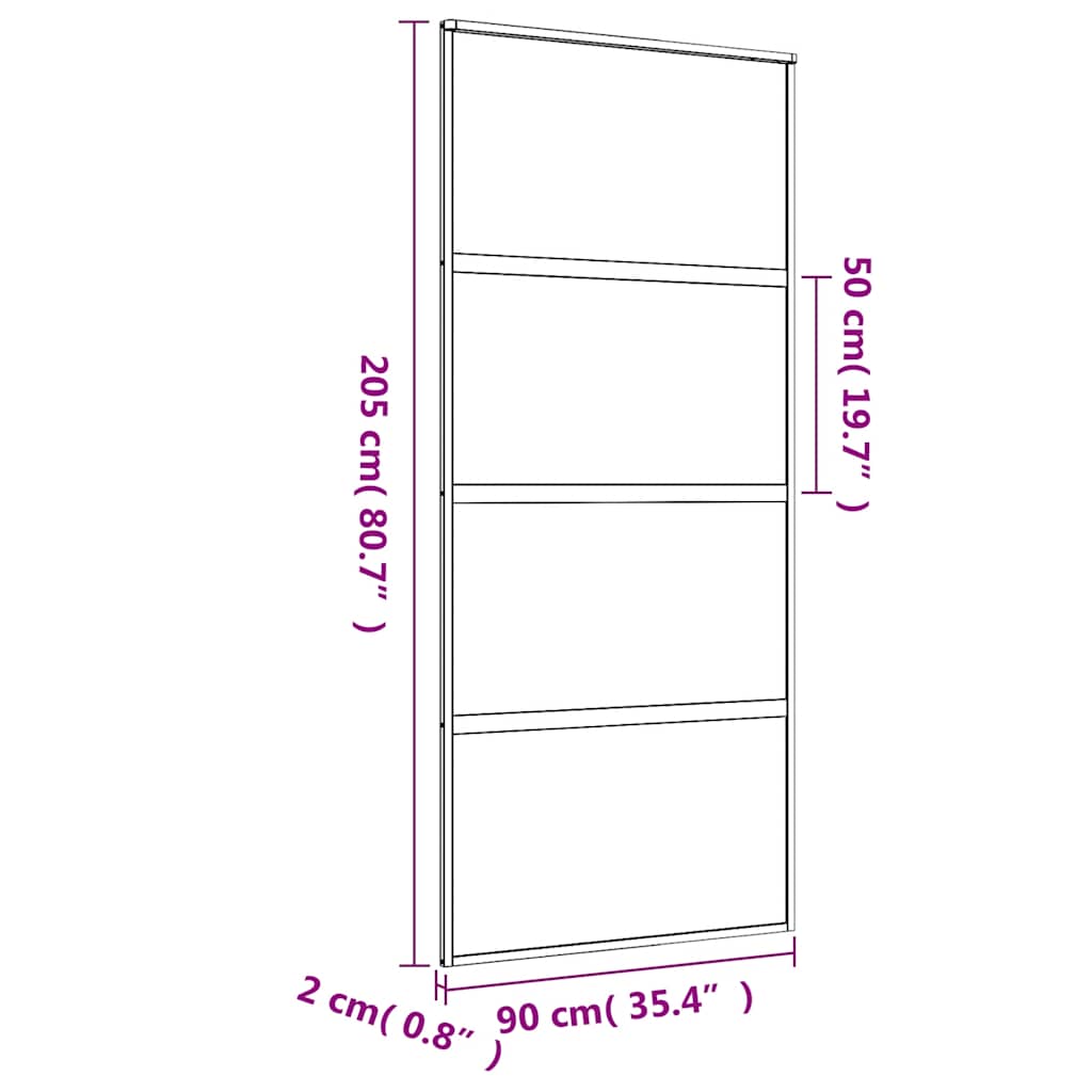 Schiebetür En Matt Esg-Glas Und Aluminium Gold