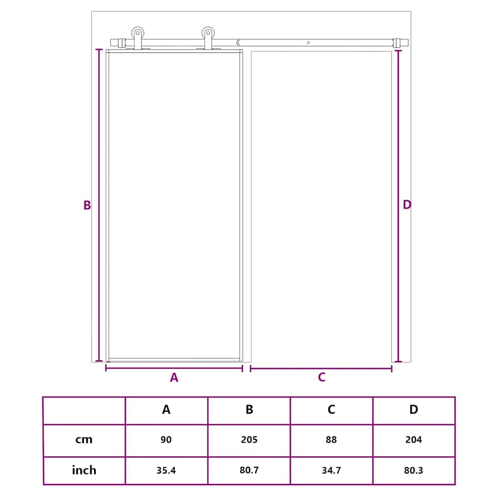 Schiebetür En Matt Esg-Glas Und Aluminium Gold