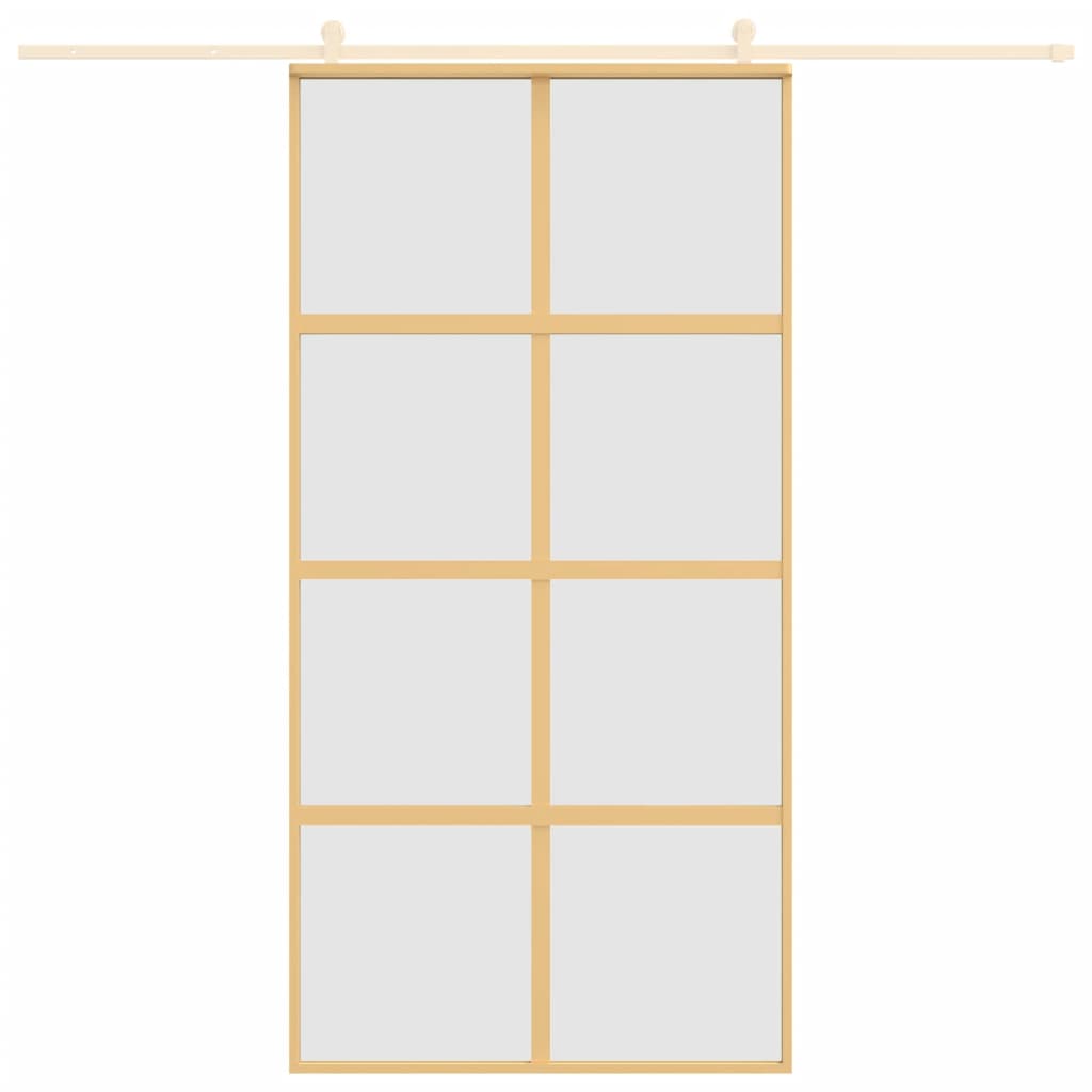Schiebetür En 102,5X205 Cm Matt Esg-Glas Und Aluminium Gold