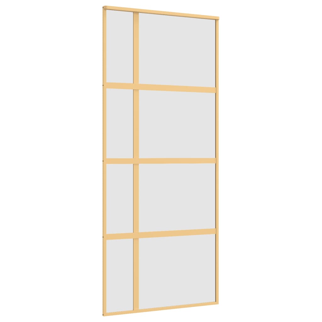 Schiebetür En Matt Esg-Glas Und Aluminium Gold