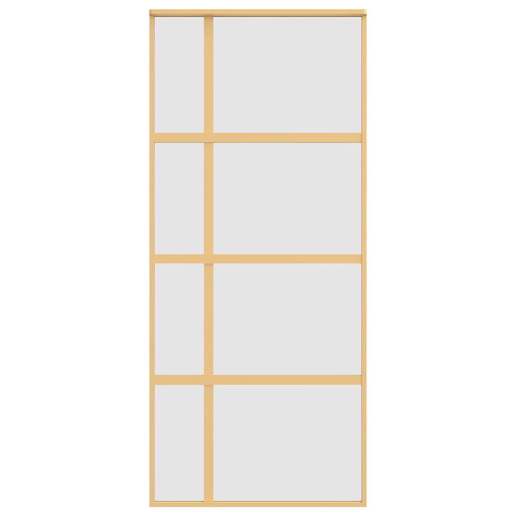 Schiebetür En Matt Esg-Glas Und Aluminium Gold