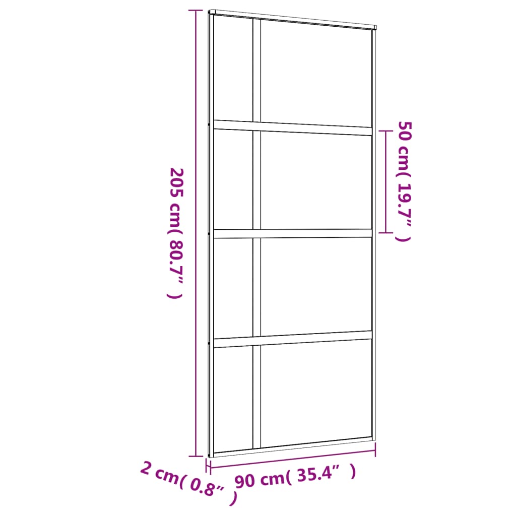 Schiebetür En Matt Esg-Glas Und Aluminium Gold