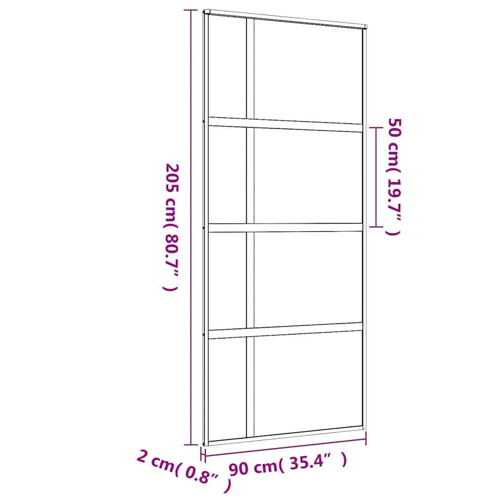 Schiebetür En Matt Esg-Glas Und Aluminium Gold