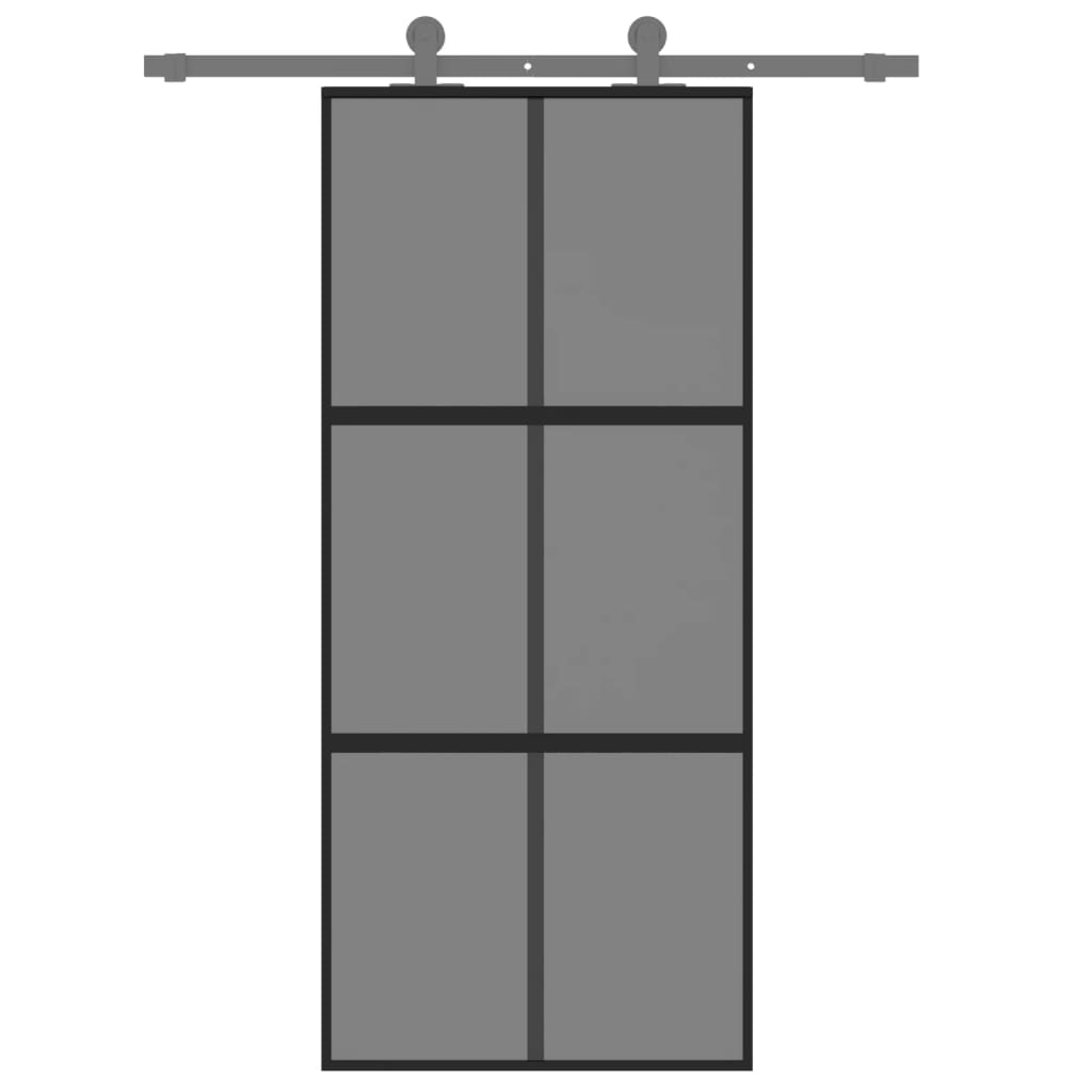 Schiebetür Hartglas Und Aluminium Schwarz