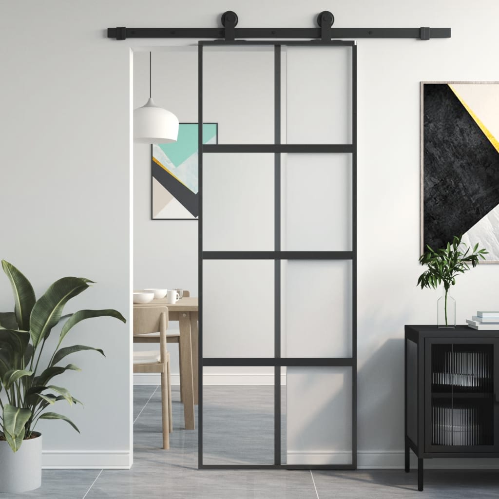 Schiebetür Esg Glas Und Aluminium Schwarz