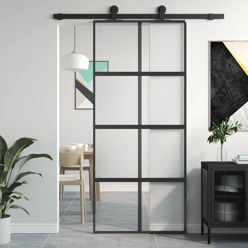 Schiebetür Esg Glas Und Aluminium Schwarz
