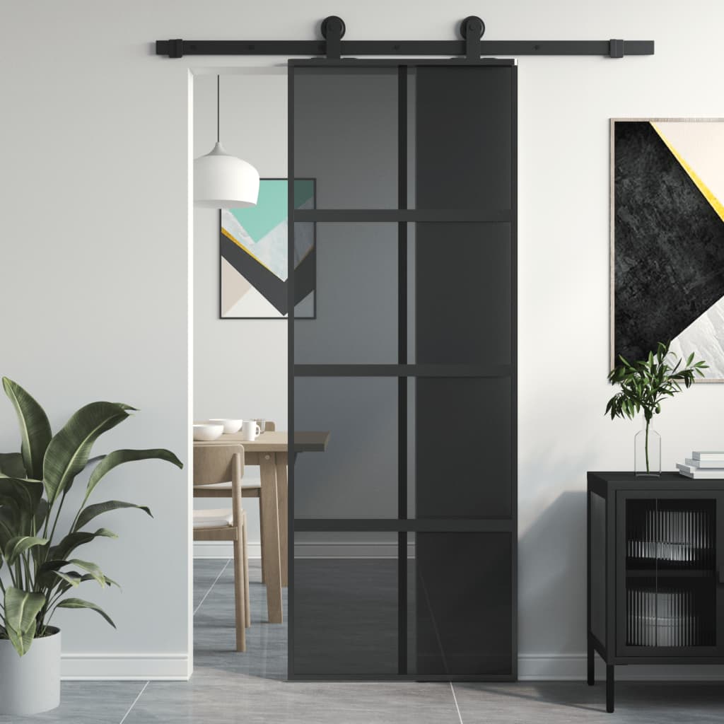 Schiebetür Esg Glas Und Aluminium Schwarz