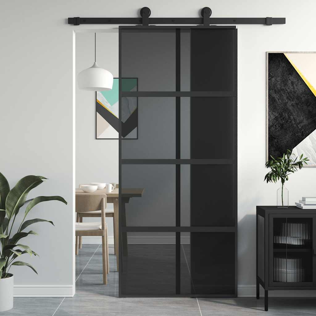 Schiebetür Esg Glas Und Aluminium Schwarz