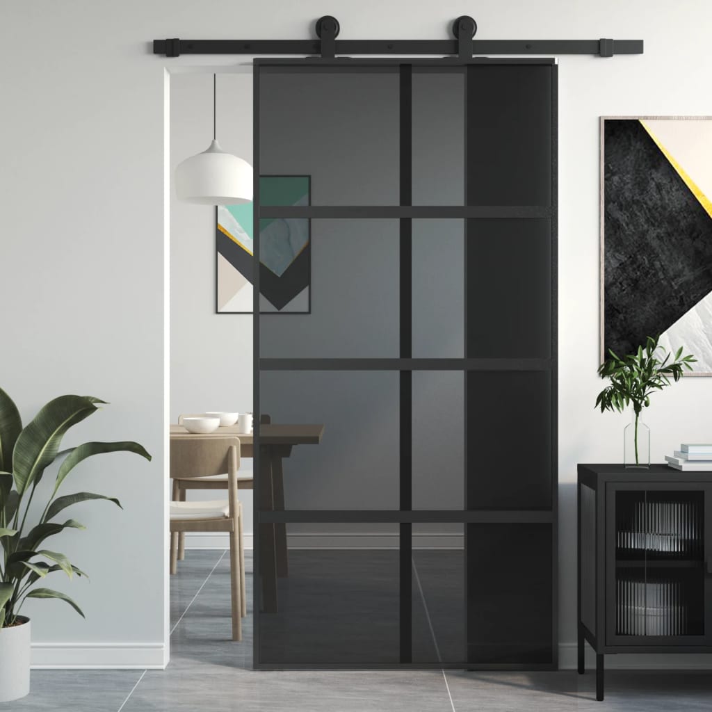 Schiebetür Esg Glas Und Aluminium Schwarz