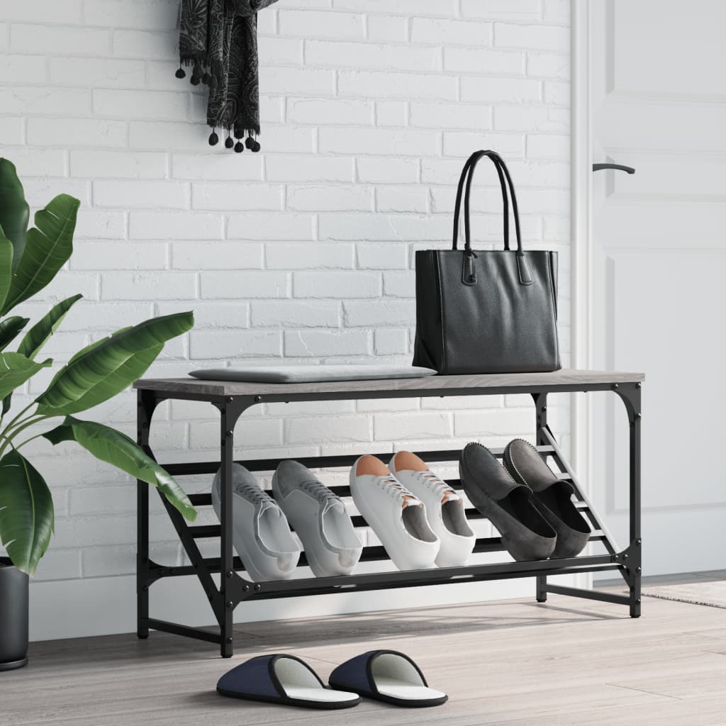 Schuhregal 90X30X Holzwerkstoff Grau Sonoma