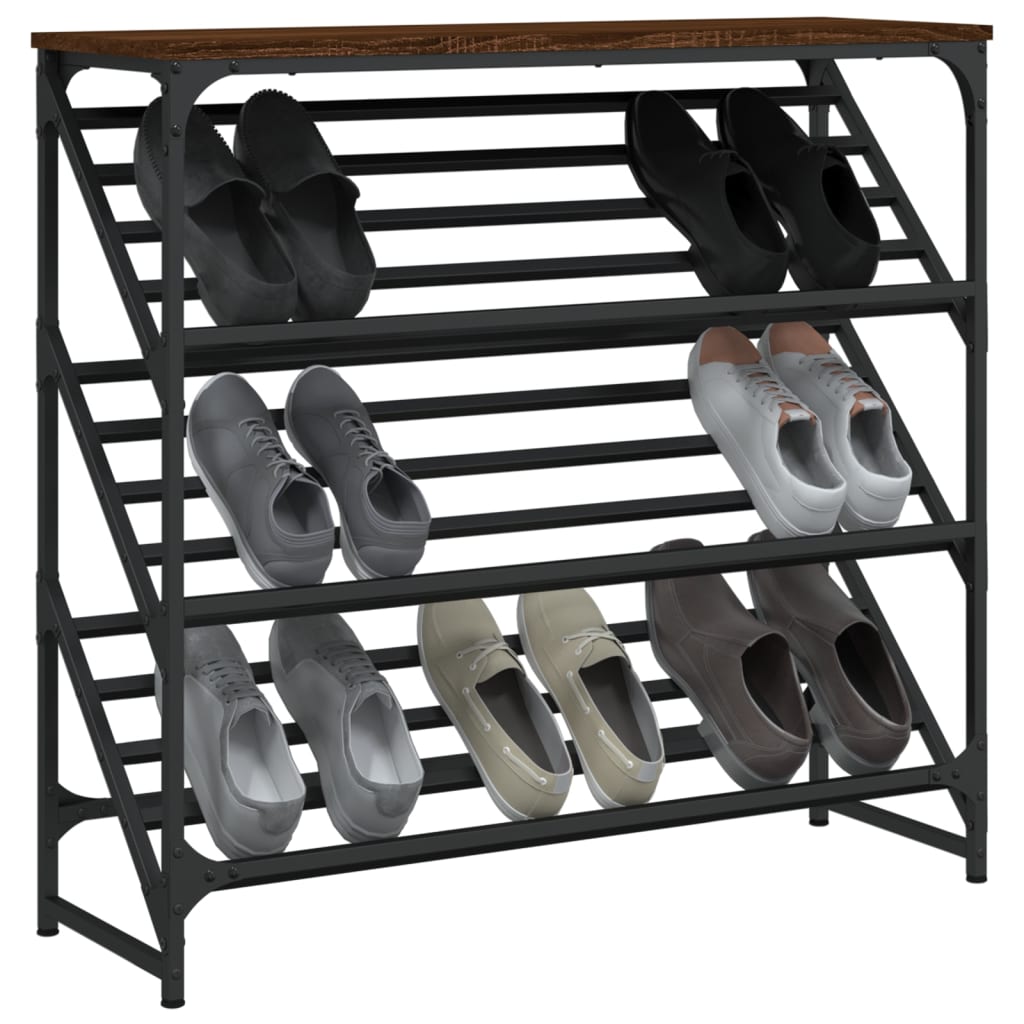 Schuhregal Braun Eichen-Optik 90X30X Holzwerkstoff Braune Eiche