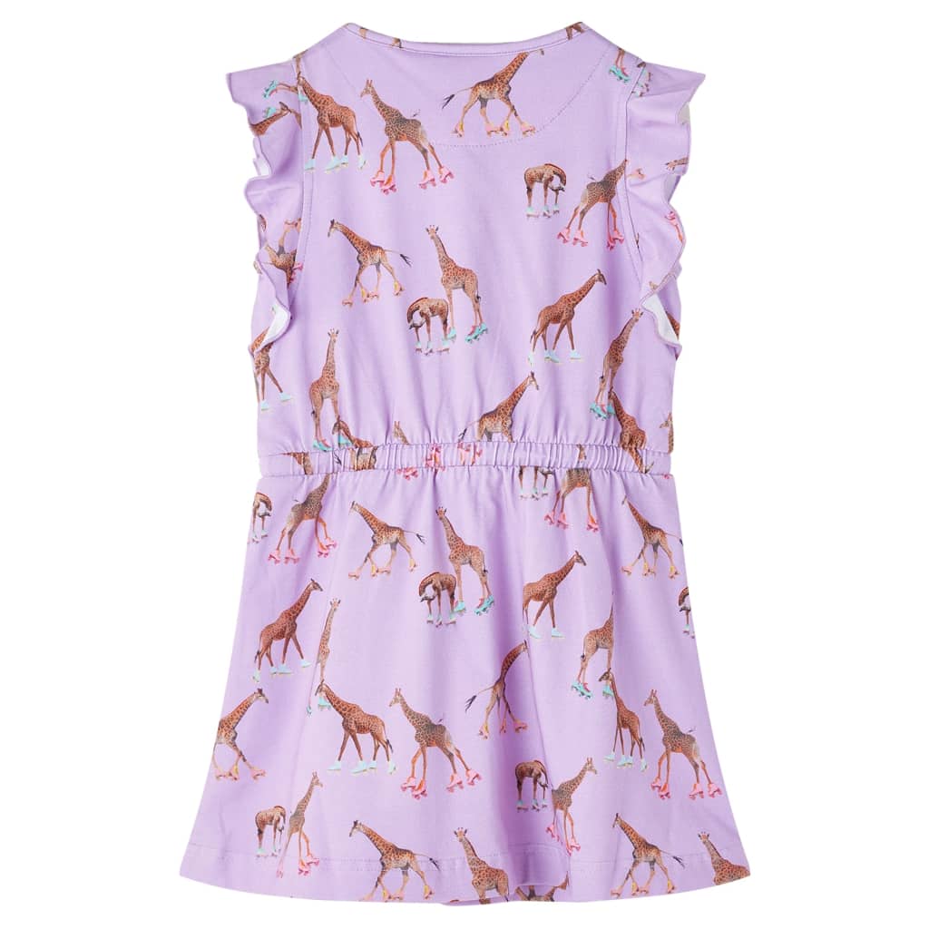 Kinderkleid Mit Rüschenärmeln Und Taillenband Lila 140