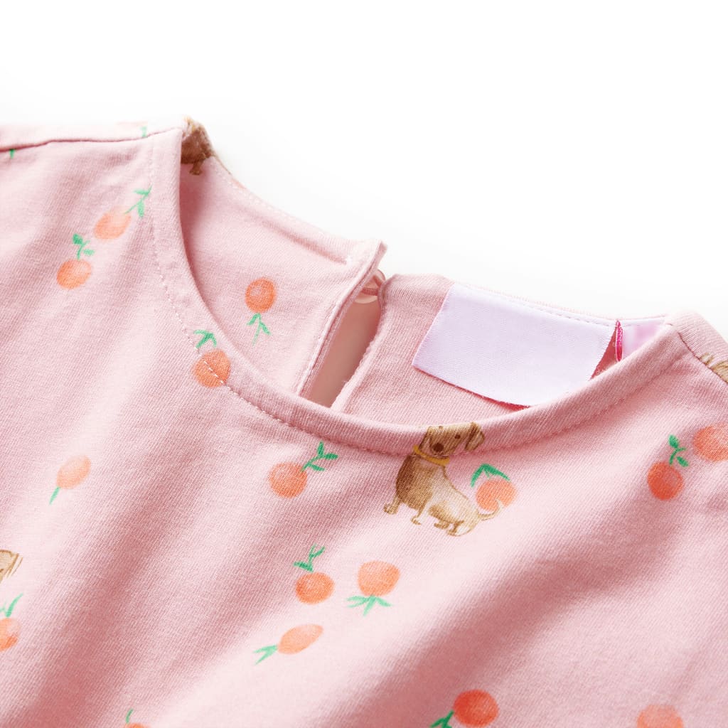 Kinderkleid Mit Taillenband Hellorange 140