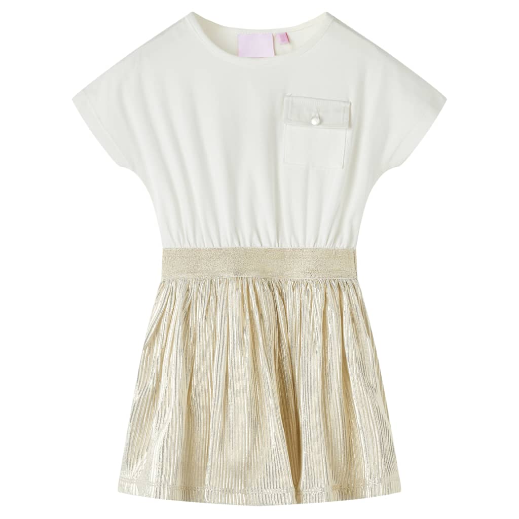 Kinderkleid Mit Kurzen Ärmeln Ecru 128