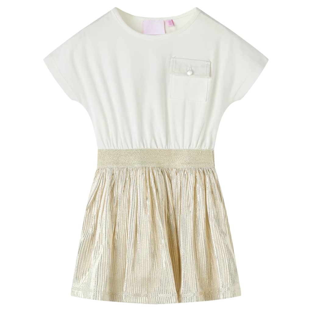 Kinderkleid Mit Kurzen Ärmeln Ecru 128