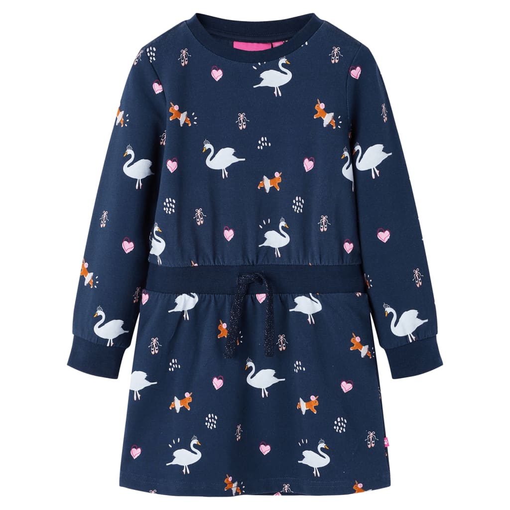 Kinderkleid Mit Langen Ärmeln Marineblau 128