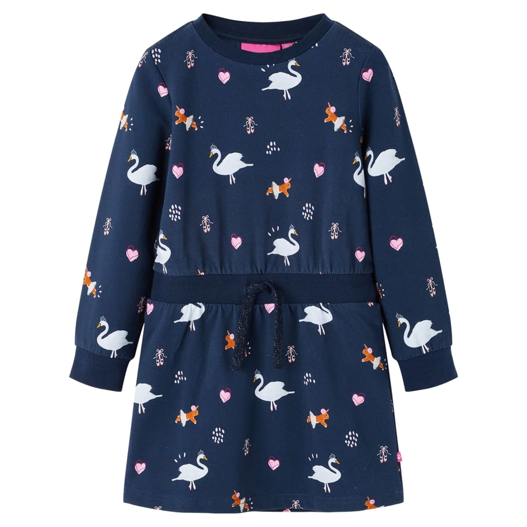 Kinderkleid Mit Langen Ärmeln Marineblau 128
