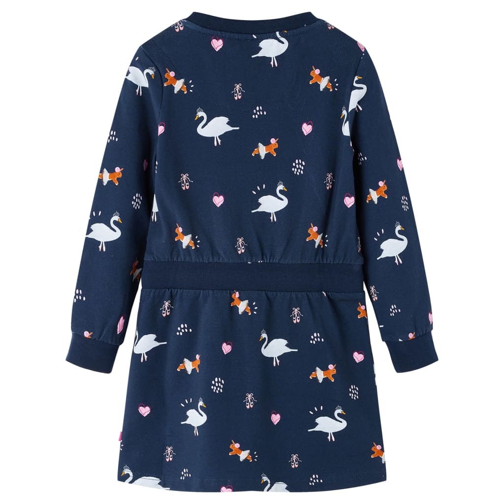 Kinderkleid Mit Langen Ärmeln Marineblau 128