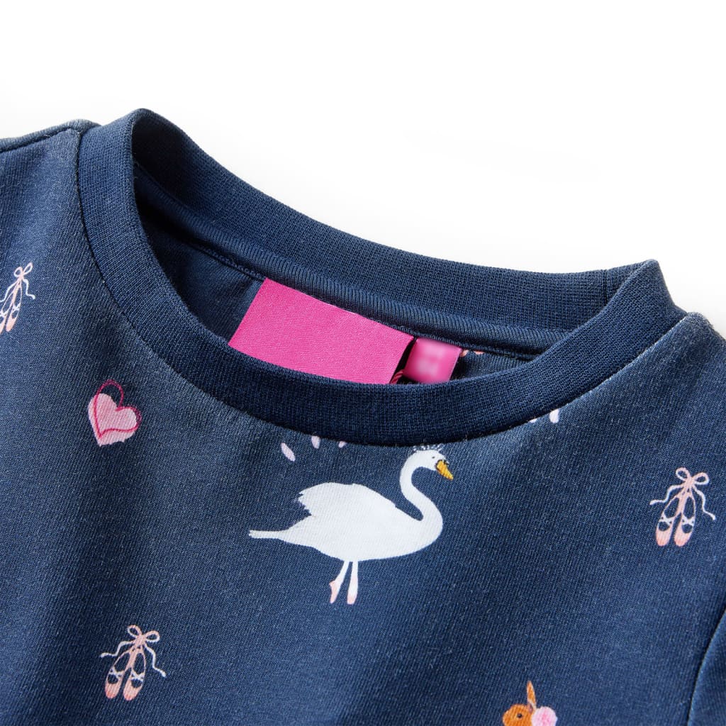 Kinderkleid Mit Langen Ärmeln Marineblau 128