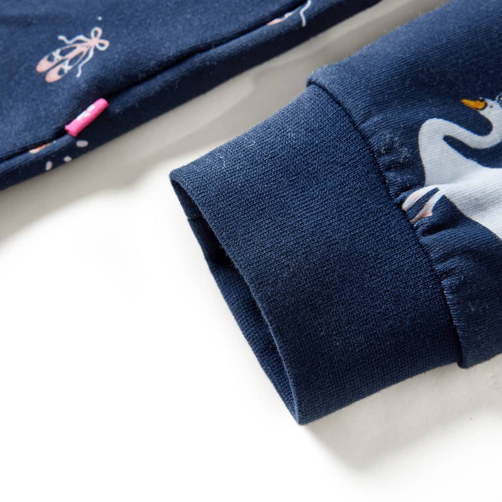 Kinderkleid Mit Langen Ärmeln Marineblau 128