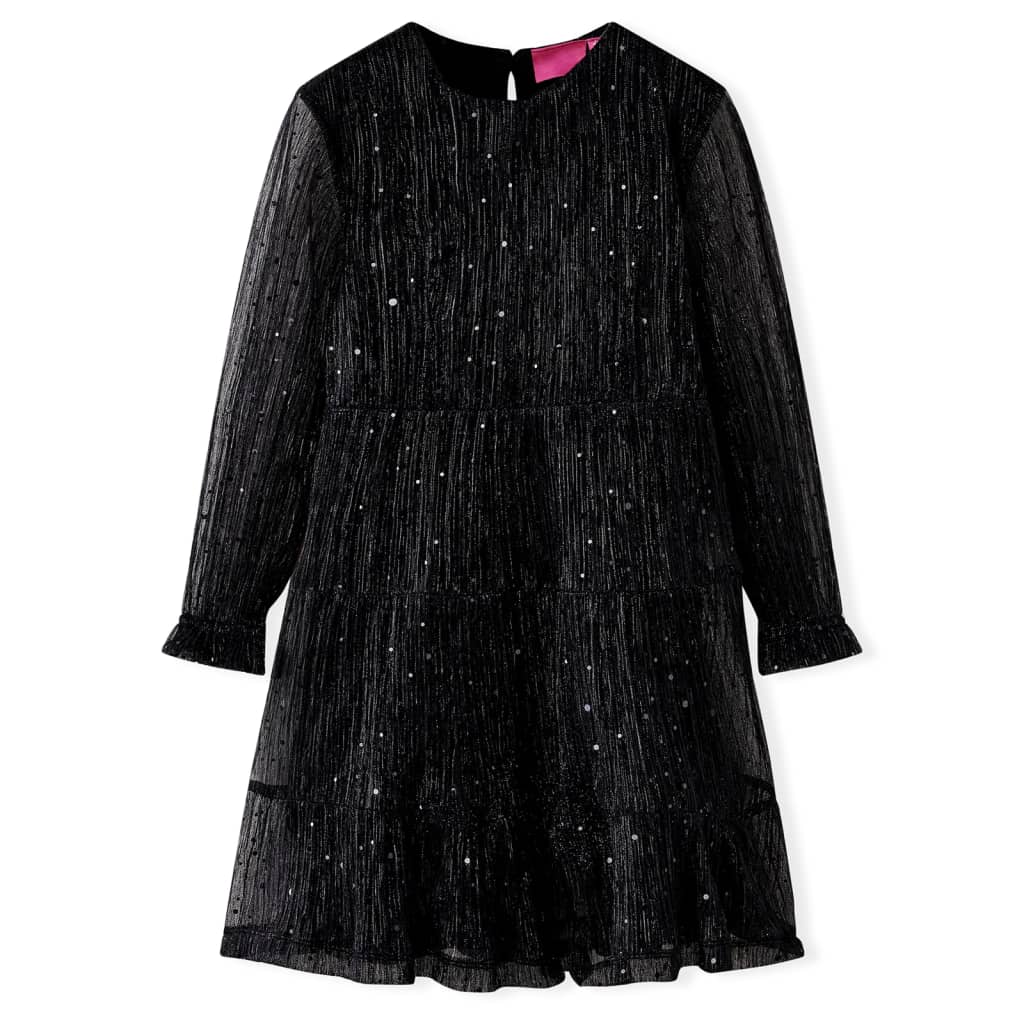 Kinderkleid Mit Langen Ärmeln Schwarz 104
