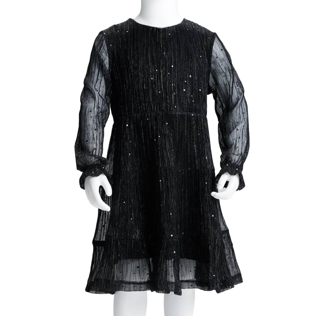 Kinderkleid Mit Langen Ärmeln Schwarz 104