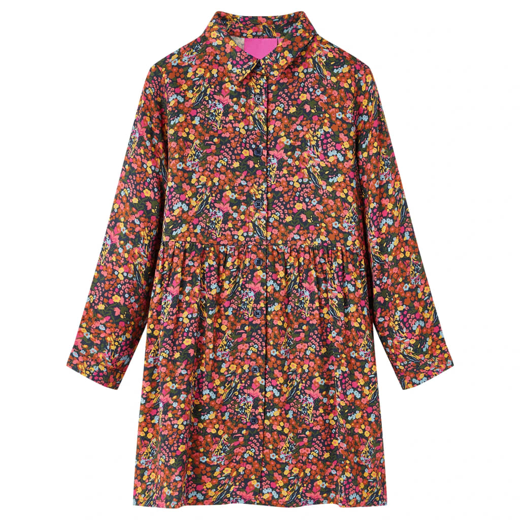 Kinderkleid Mit Langen Ärmeln Mehrfarbig 128