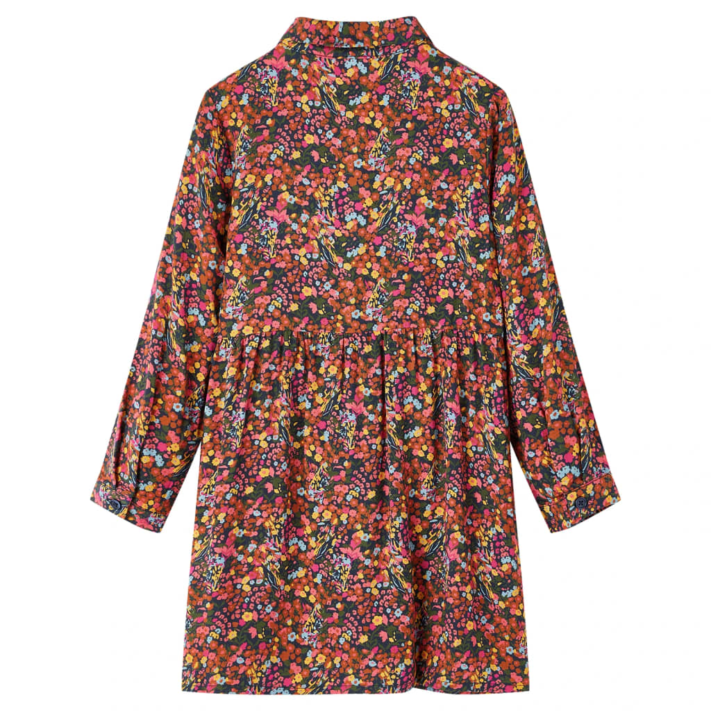 Kinderkleid Mit Langen Ärmeln Mehrfarbig 128