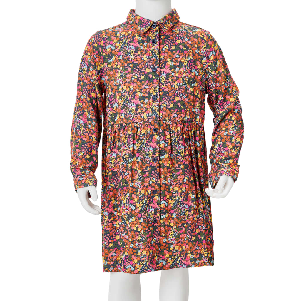 Kinderkleid Mit Langen Ärmeln Mehrfarbig 128