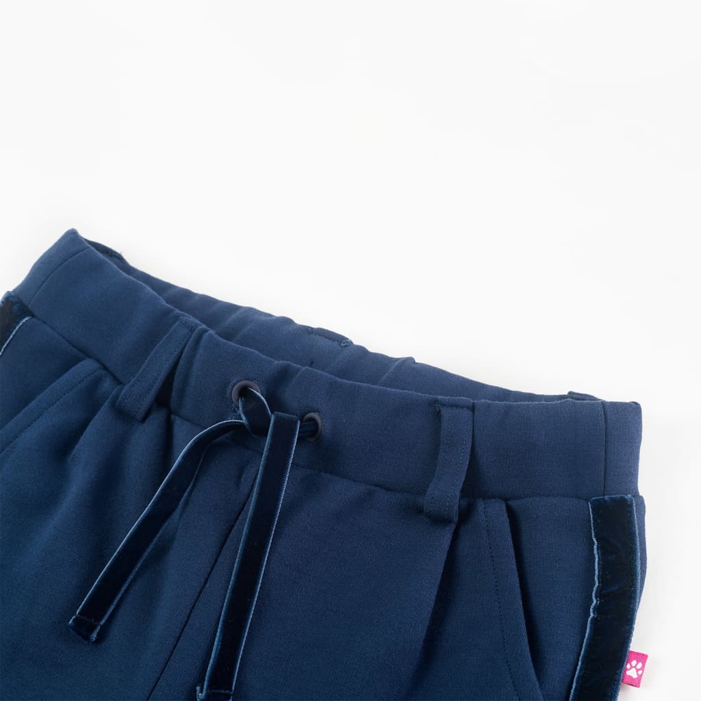 Kinderhose Mit Schwarzen Zierleisten Marineblau 116