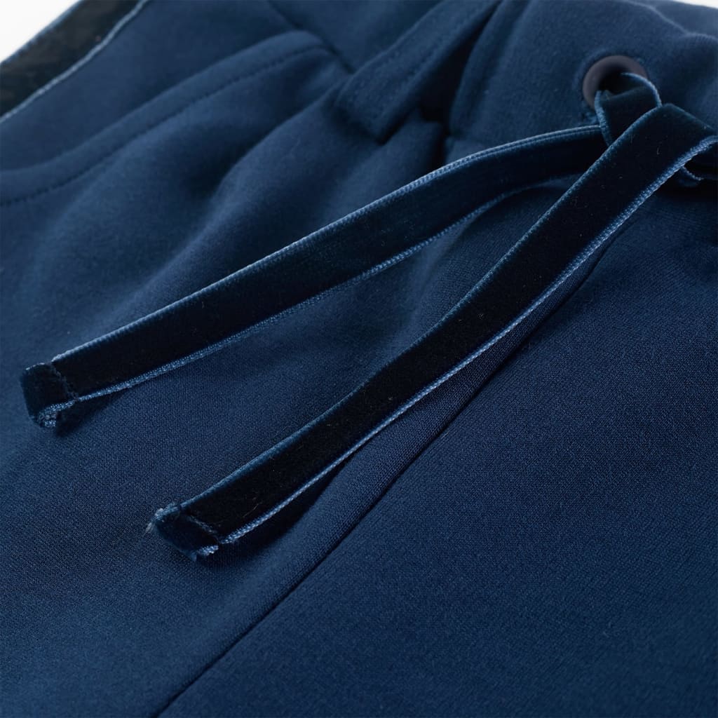 Kinderhose Mit Schwarzen Zierleisten Marineblau 116